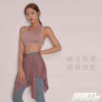 STL yoga 韓國瑜珈 HIP COVER 運動機能一片式綁帶外罩裙 乾燥玫瑰DryRose