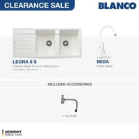 Kitchen Sink Bak Cuci Piring Granit 2 Lubang Sayap BLANCO Silgranit LEGRA 8S - Paket Kitchen Sink da