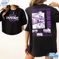 Flex Baju Kpop Demon Hunters T-Shirt Kids Adult Kpop Idol Mira Rumi Joy T-Shirt Cotton Short Sleeve