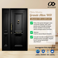 ALPHAMAX Grande Alton Pintu Aluminium Full Panel 2 Ornamen Klasik Pull Handle Vertikal - Horizontal 