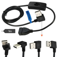 Male to Female USB Cable with On/Off Switch, USB Extension Inline Rocker Switch for Driving Recorder, LED Desk Lamp, USB Fan