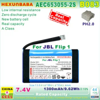 AEC653055-2S 7.4V 1300mAh 9.62Wh Polymer Li-Ion Battery for JBL Flip 1 Flip1 Bluetooth Speaker B083 B082