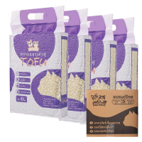 ด้วยมือ 【4ถุง/กล่อง】ทรายแมวเต้าหู้ออร์แกนิค y แบบพิเศษ ไม่มีส่วนผสมอื่น ทรายแมว TOFU Cat Litter ทราย