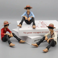 Anime One Piece Cartoon 9CM Monkey D Luffy Sitting Figurine PVC Model Action Figure GK Toys Collection Decoration Doll Gift Hot