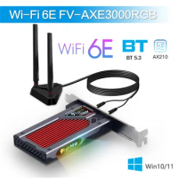 fenvi Wifi 6e Intel AX210 PCIe Wireless Adapter Bluetooth 5.3 AX210NGW Wi-Fi Network Card 2.4G/5G/6GHz RGB 802.11ax Windows 10
