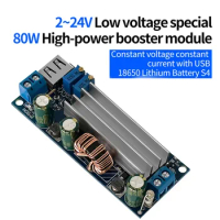 DC2-24v To DC3-30v Voltage Converter 4A 80w Step-up Transformer Power Module CC CV for 18650 Lithium Battery High-Power Booster