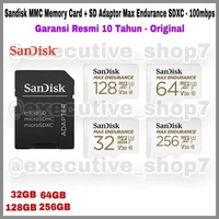 Sandisk MMC Memory Card + SD Adaptor Max Endurance SDXC 100mbps - Garansi Resmi 10 Tahun - Original 