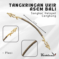 Tangkringan Ukir Sangkar Helopet Burung Pleci dari Kayu Jati dan Asem Bali Berkualitas Tinggi