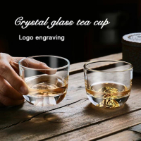 (Can Engrave Logo) 100ML Crystal Glass, Household Tea Cup, Bar Tasting Cup, Whiskey Glass, Red Wine Cup, Coffee Mugs