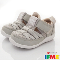 ★IFME日本健康機能童鞋-透氣休閒鞋水涼鞋款IF20-230814灰(寶寶段)