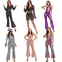 Multiple Woman Sexy Music Festival Party 60s 70s Retro Hippie Fancy Dress Halloween Vintage 1970s Rock Disco Cosplay Costume