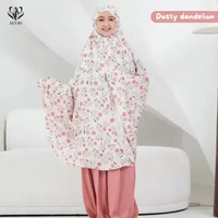 Mukena Anak Bonita usia 5-14 thn I mukena 2in1 ritsleting dagu Dusty Dandelion 2