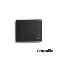 Crocodile 鱷魚皮件 男生皮夾 Noble系列 10卡 雙層鈔票 短夾 0103-09404-01 黑色