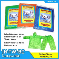 JAS HUJAN PLASTIK SETELAN BAJU DAN CELANA TEBAL DAN KUAT