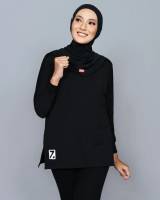 Zeea baju olahraga muslimah baju gym wanita hijab polos Inner Farah muslim panjang Hitam