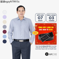 Áo sơ mi cotton  dài tay nam trung niên ANCHI mềm mát thấm hút tốt - SMD-25-01