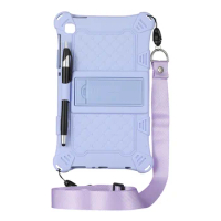 Silicone Case for Samsung Tab A7 Lite 8.7 Inch 2021 T220 T225 Tablet Case Tablet Stand with Pen and Strap ,Purple