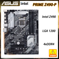 Asus PRIME Z490-P Support i5-10400F Intel Z490 Used Motherboard LGA 1200 Socket DDR4 for i3-10300 i5-10500 i7-10700 i9-10900KF