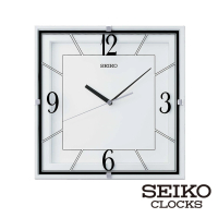 【SEIKO 精工】滑動式秒針 靜音方形掛鐘時鐘 QXA821W(SEIKO、掛鐘、日本原廠機芯、靜音指針 SK048)