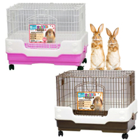 【Qnni】2尺日式寵物兔精緻套房/兔籠(咖啡色/粉紅色)