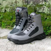 VMESTE Sepatu PDL TNI Polri Brimob Security Satpam Model Boa Pendek Abu Kulit Sintetis 44