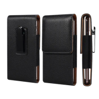 PU Leather Mobile Phone Flip Waist Bag For iPhone/Samsung/Xiaomi/Huawei/Sony/LG Casual Smart phone Bag Belt Pouch Holster Case