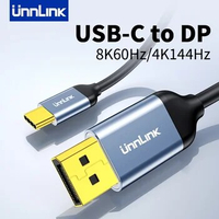 Unnlink USB C to DP 1.4 Cable 8K 4K Type C 3.1/3.2 Thunderbolt 3/4 to Displayport Adapter for Macbook Pro Samsung to TV Monitor