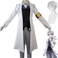 Anime Game Identity Ⅴ Aesop Carl Cosplay Costume Embalmer Fifth Anniversary Limit Wig White Cost Uniform Man Woman Party Suit