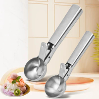 Ice Cream Scoops Stainless Steel Ice Cream Digger Non-Stick Fruit Ice Ball Maker Watermelon Ice Cream Spoon Tool