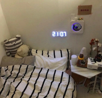 韓國爆款ins數字時鐘發光時間立體時鐘LED電子鬧鐘立體掛鐘裝飾燈 領券更優惠