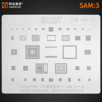 Amaoe SAM3 BGA Reballing Stencil For SAMSUNG S6 S6+ Edge NOTE5 G9200 G9250 N9200 CPU RAM WiFi Audio POWER IC Chip Steel Mesh