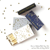 Personalized Starry Matchboxes-Constellation Pattern Wedding Matches, Custom Matchbox, Match Box Favor, Birthday, Graduation, Ba