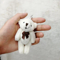 100PCS Mini Teddy Bear Stuffed Plush Toys 8cm Small Bear Stuffed Toys pelucia Pendant Kids Birthday Gift Party DecorCMR0023