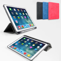 Case with soft Pencil Holder For iPad Air 1 Air 2 Pro 9.7" Universal , PU Leather Smart Stand Cover For ipad 5 6 Auto Sleep Wake