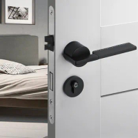 Modern Bedroom Mute Anti-theft Door lock Zinc alloy Split Door locks leather Handle Lockset home renovation Hardware Accessories