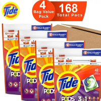 [Bundle of 4] Tide Liquid Laundry Detergent Pods Carton