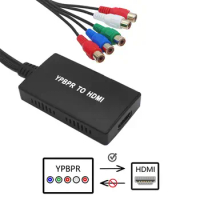 Component to HDMI Converter 5RCA Component RGB YPbPr to HDMI Converter Supports 1080P Video Audio Converter Adapter for DVD