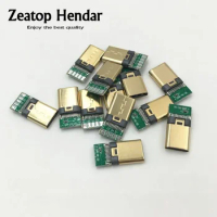 100Pcs Gold Plated USB 3.1 DIY OTG Plug USB-3.1 5Pin Welding Male Jack Type C Connector with PCB Board Terminal