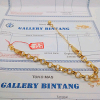 gelang wanita dewasa motip rantai kolong berlapis dan elegan free ada surat dari toko