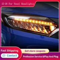 Car Styling New In For Honda VEZEL 15-18 Headlight Day Light LED Cruiser Headlights Signal Blinker FJ Cruiser With Dynamic Turni