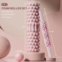 Foam Roller for Massage Therapy,Foam Roller Set for Back Leg Muscle Massage Roller Including 18-Inch Trigger Point Foam Roller
