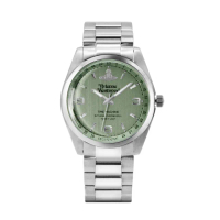 【Vivienne Westwood】銀框 軍綠色面 銀色鋼帶 經典手錶 女錶 36mm 情人節(VV274GRSL)