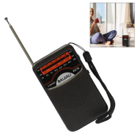 Digital Radio Built-in Speaker Portable Mini Radio SW/AM/FM Battery Operated Telescopic Antenna for Indoor Outdoor Emergency Use