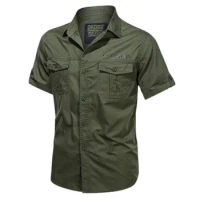 Camping Tactical Shirt for Men Safari Army Camo Long Sleeve Tops Shirts Elastic Combat Clothing Hiking Clothes Nature Hike