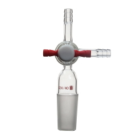 《SYNTHWARE》抽氣接頭 附三方TF活栓 Adapter ,Vacuum, With T-Bore PTFE Stopcock