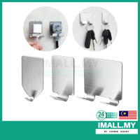 【iMall】Stainless Steel Wall Hook Hooks Wall Hanger Wire Plug Cable Hook Holder Phone Holder Sticker 