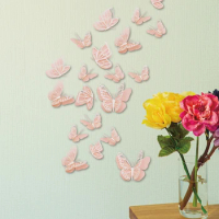 20PCS Double-layer Wall Sticker Butterfly 3D Decor Butterfie Wedding Festival 16x13cm Home Decoration Stickers Accessories