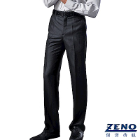 ZENO 厚暖刷毛條紋平面西裝褲‧深藍30-42