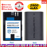 LOSONCOER 2900mAh LP-E6 LP-E6N Battery For Canon EOS 5D Mark IV 5D2 5DS R II 2 III 3 6D 60D 60Da 7D 7D2 7DII 70D