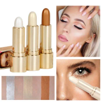 3D Face Brighten Highlighter Stick Cosmetic Face Contour Bronzer Shimmer Highlighter Stick Concealer Cream Makeup tool